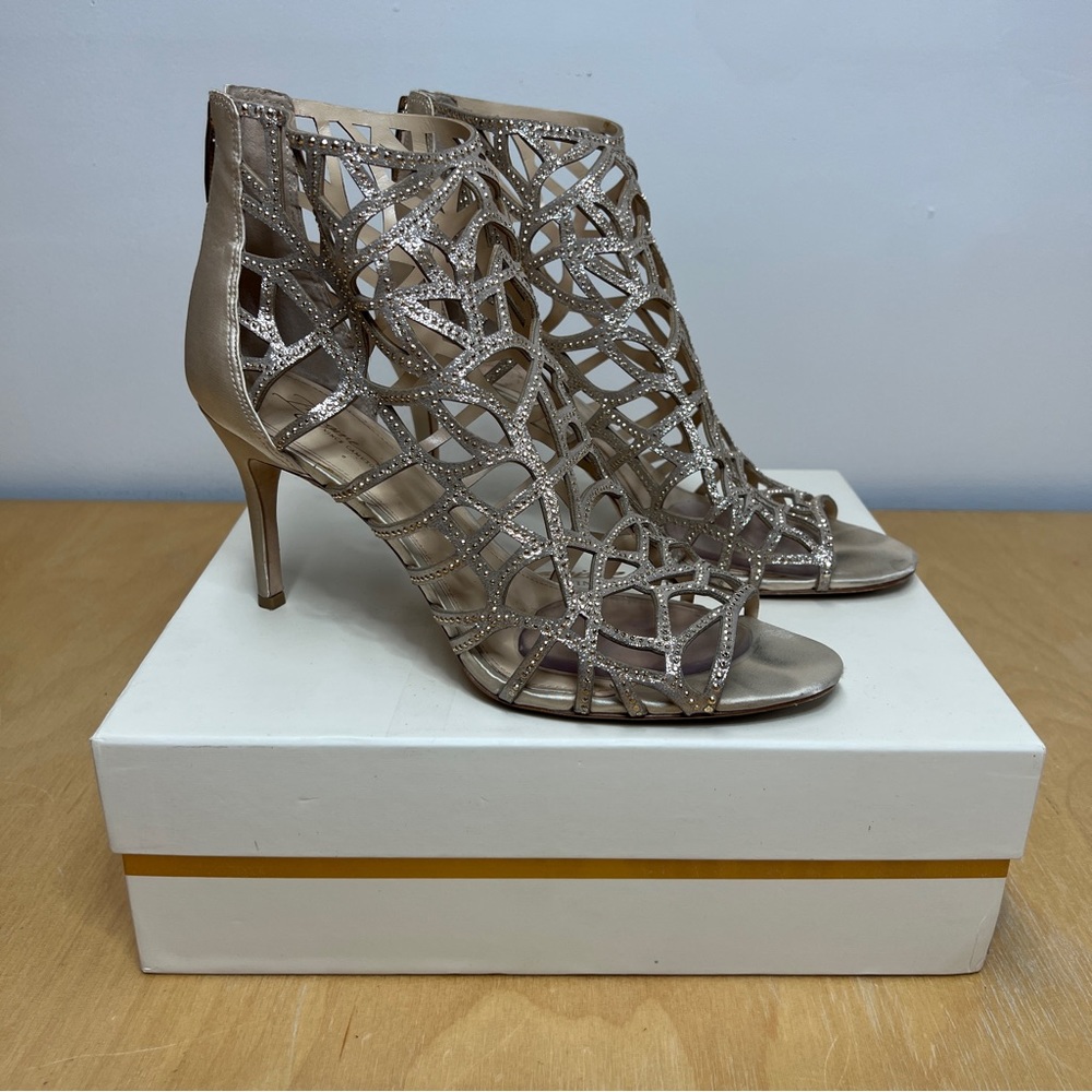 Vince Camuto Parker Gold Cage Heels